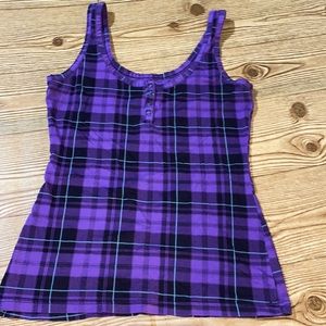 🌻3/$18 OP purple plaid tank top size Med
